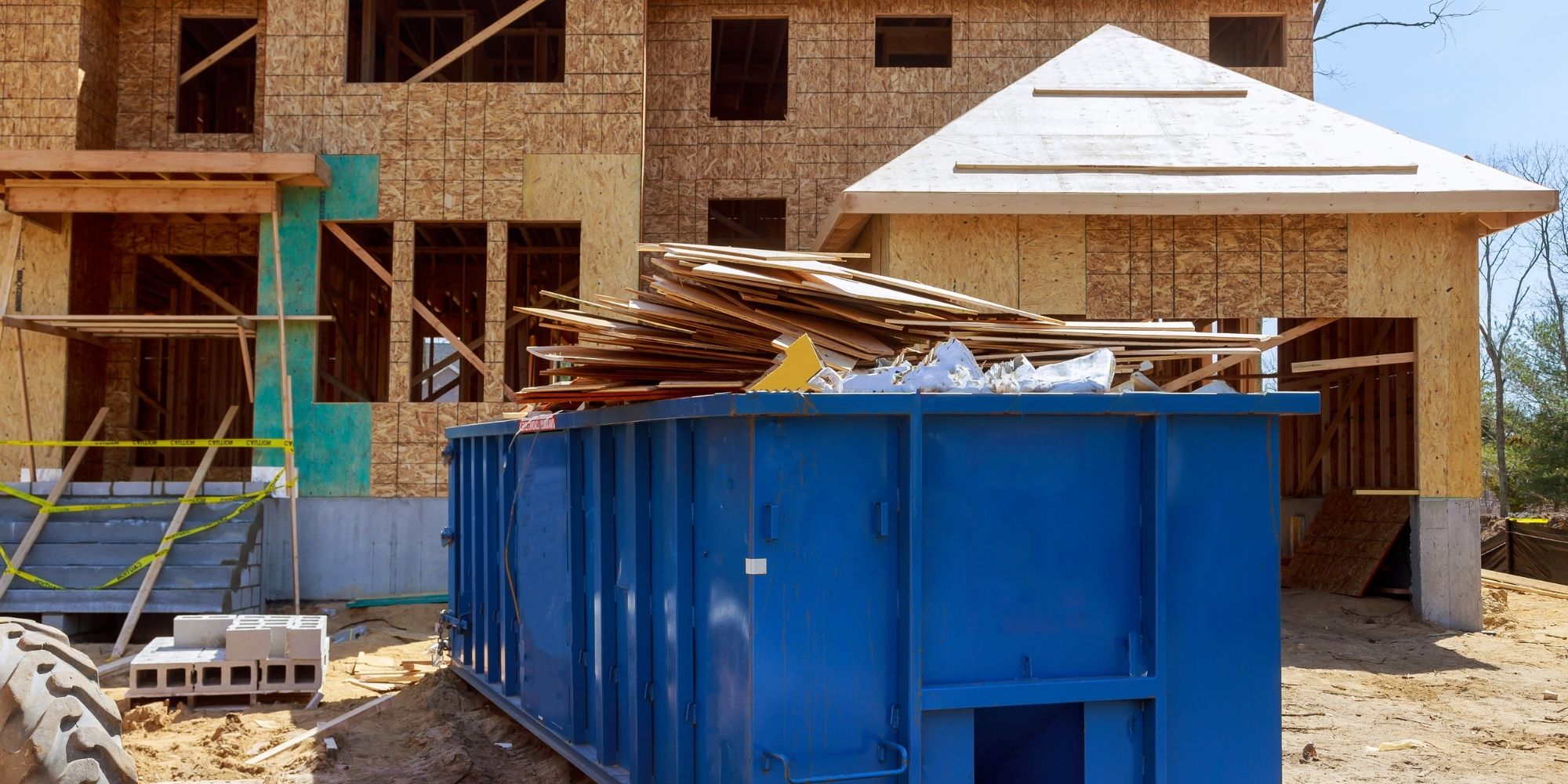 déchets sur un chantier