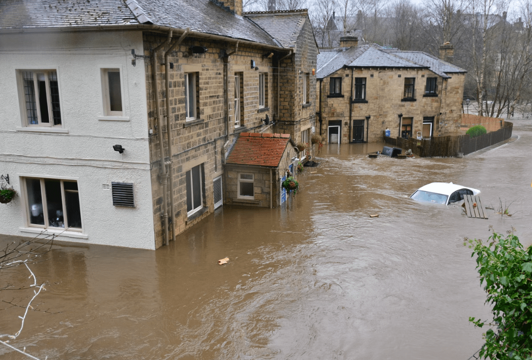 Dégâts de l'orage sur une maison