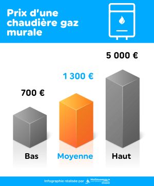 prix chaudière gaz murale infographie