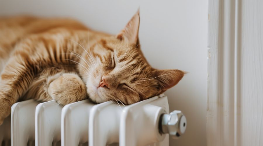 chat endormi sur un radiateur : un test généralement concluant !