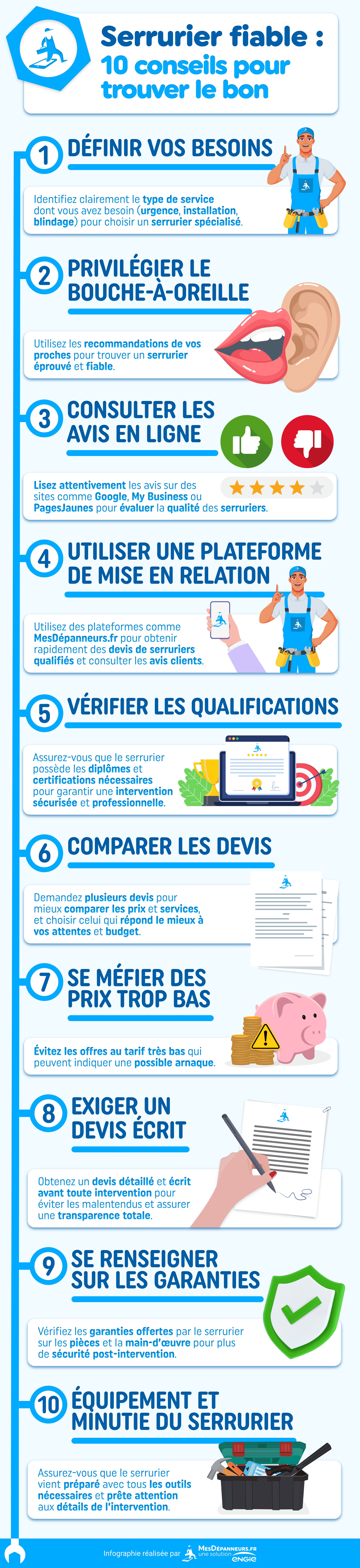 infographie serrurier fiable 10 conseils trouver le bon mesdespaneurs mesdespanneurs.fr