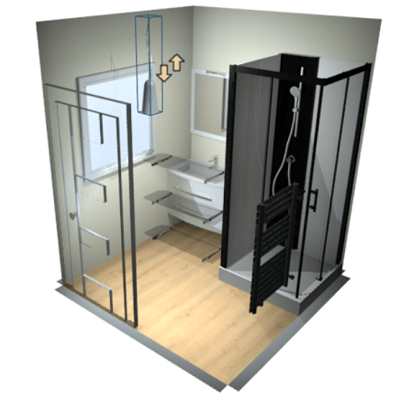 3D d'une salle de bain de 4m²