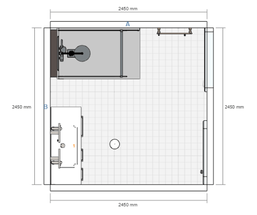 Plan d'une salle de bain de 6m²