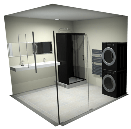 3D d'une salle de bain de 7m²