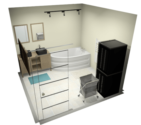 3D d'une salle de bain de 8m²